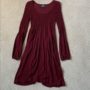 Angie Maroon Stretchy Sweater Dress - M